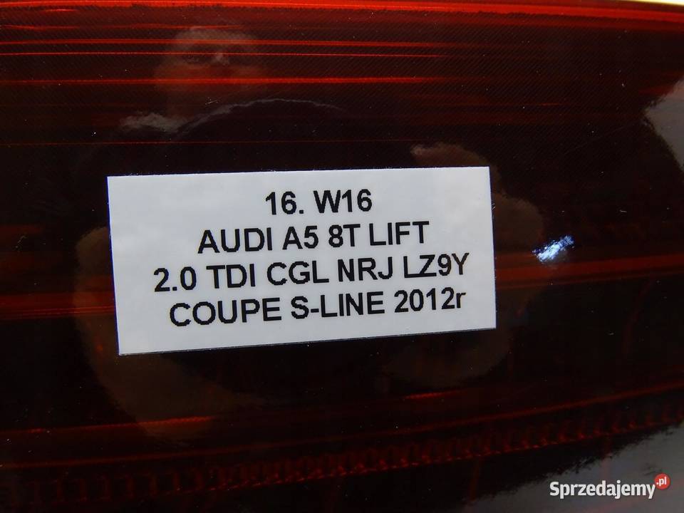 LAMPA PRAWA PRAWY TYŁ W BŁOTNIK LED AUDI A5 8T sprzedam