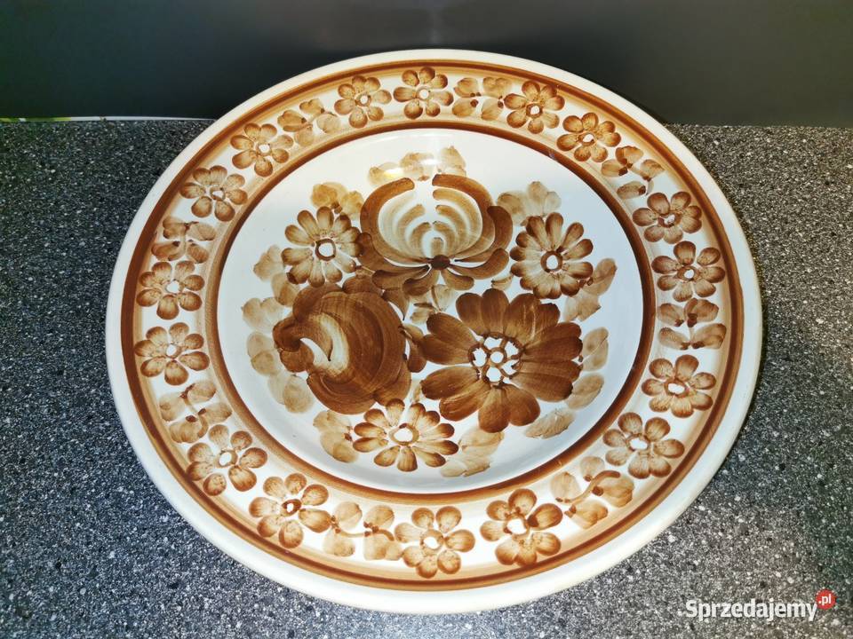 Talerz głęboki na ścianę Włocławek PRL Vintage