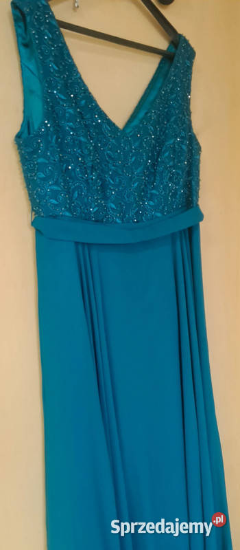 Szybka Wyprzedaż turkusowa wieczorowa sukienka sprzedam