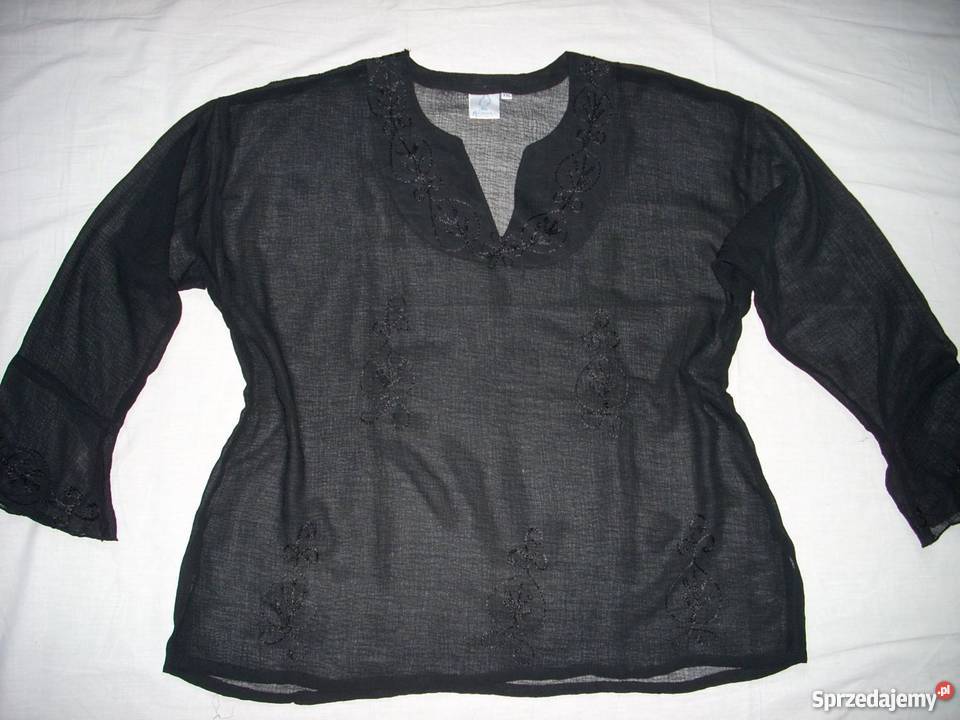 Tunika Zwiewna Lekka Haft Wizytowa Nowa 44 46 Bluzki i koszule Nowy Sącz