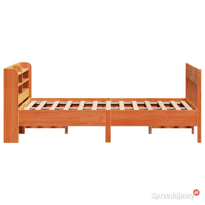 Łóżko bez materaca woskowy brąz drewno sosnowe 150cm