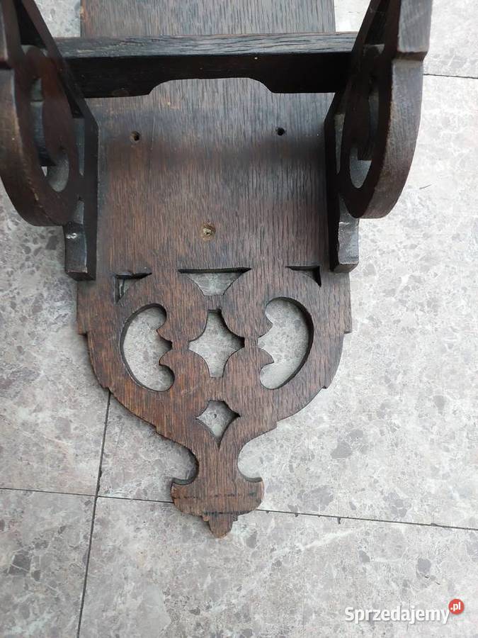 Stara rzeźbiona półka drewniana kwietnik pomorskie sprzedam