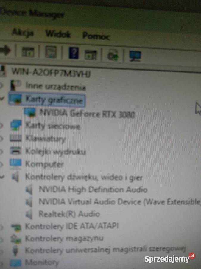 Komputer stacjonarny z RTX 3080 16GB RAM RGB Izdebnik sprzedam