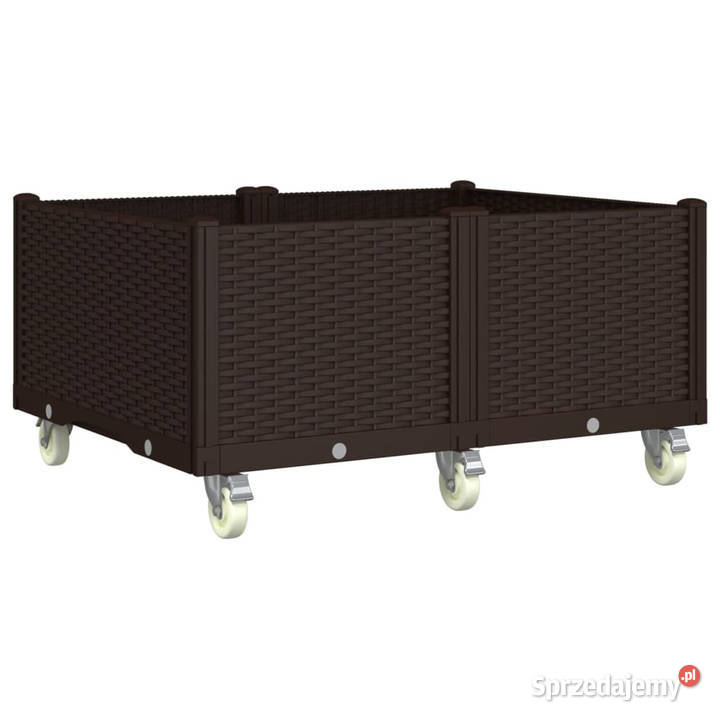 Donica ogrodowa z kółkami brązowa 100x80x54 PP Warszawa