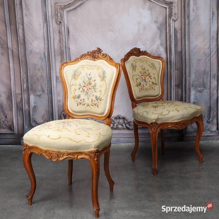ARTexpert Para zdobionych krzeseł Ludwik do Dobrzany