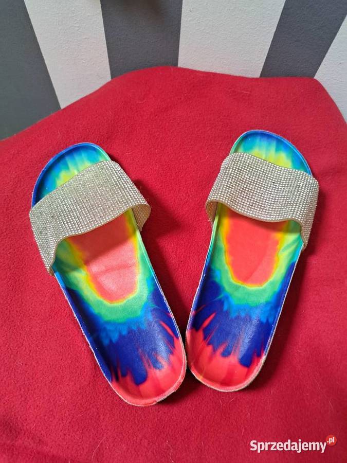 Kolorowe damskie klapki rozmiar 41 26cm