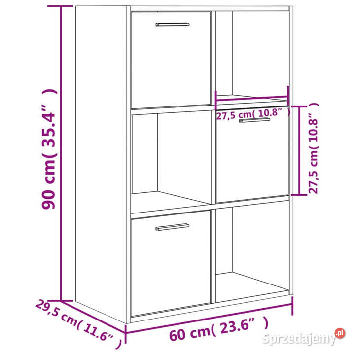 Szafka dąb sonoma 60x295x90 materiał Regały Warszawa sprzedam