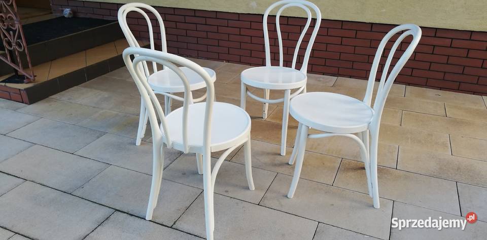 Krzesła gięte białe z tworzywa 4 szt. krzesło do stołu