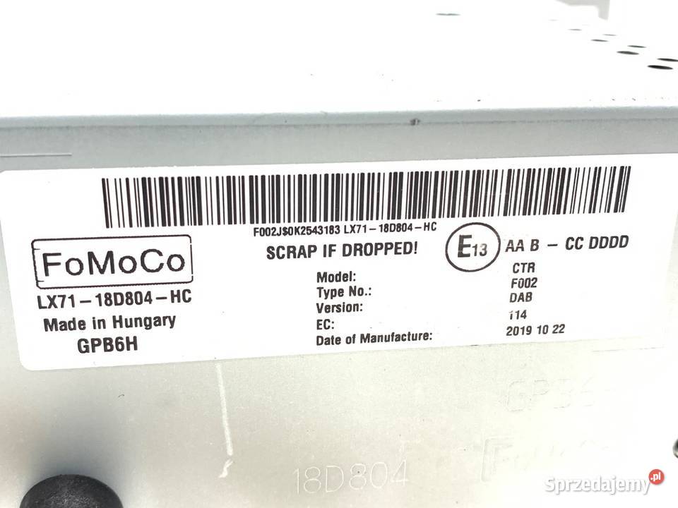 RADIO FORD FOCUS IV LX7118D804HC ODTWARZACZ sprzedam