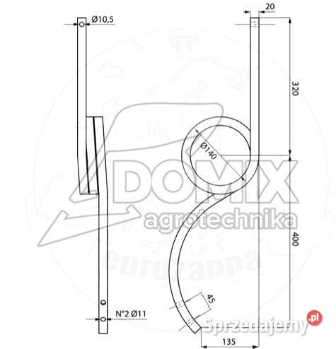 Ząb zacieracza śladów kół ciągnika 20x20 mm Kawnice