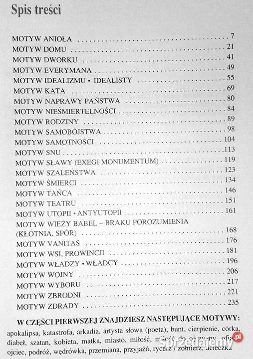 Ściąga Motywy literackie Cz 2 liceum technikum
