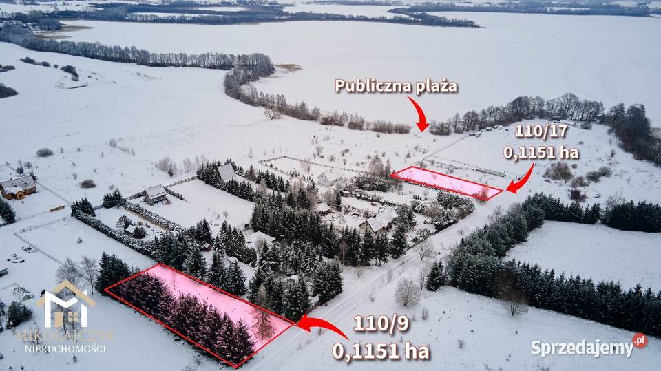 Działki rekreacyjne jeziorem Luterskim 011 ha warmińsko-mazurskie Piszewo