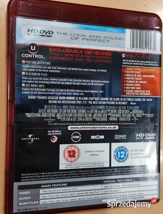 The Bourne Ultimatum film HD DVD 1080p Lutomiersk