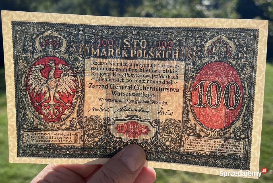 100 mkp 1916 Generał PIĘKNE Kolekcje Trąbki Wielkie