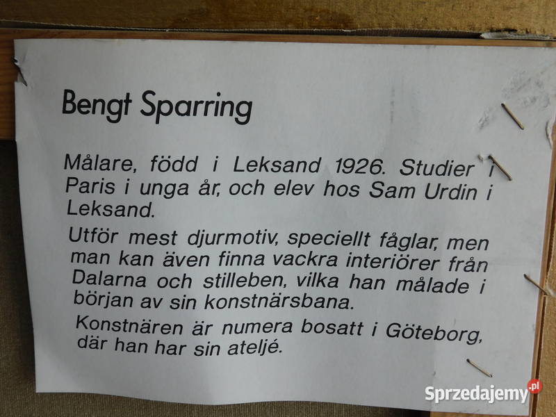 Obraz olejny BENGT SPARRING Szwecja 417 Fiaf