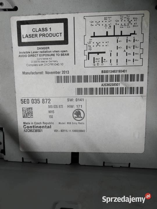 RADIO 5E0035872 Skoda Octavia III 20122020 sprzedam