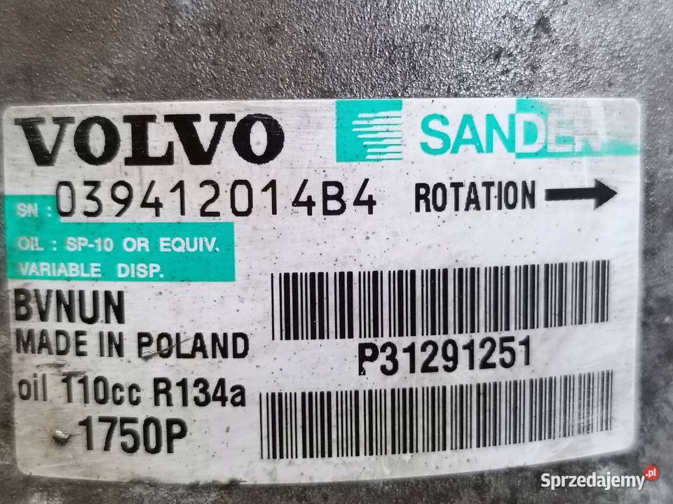 SPRĘŻARKA KLIMATYZACJI Volvo S40 II 16 D2 Chełm sprzedam