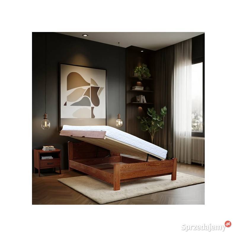 Łóżko AZYL z wysokim siedziskiem otwierane boku