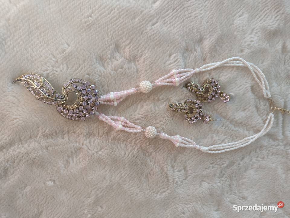 Zestaw biżuterii Naszyjnik Kolczyki perełka Kraków sprzedam