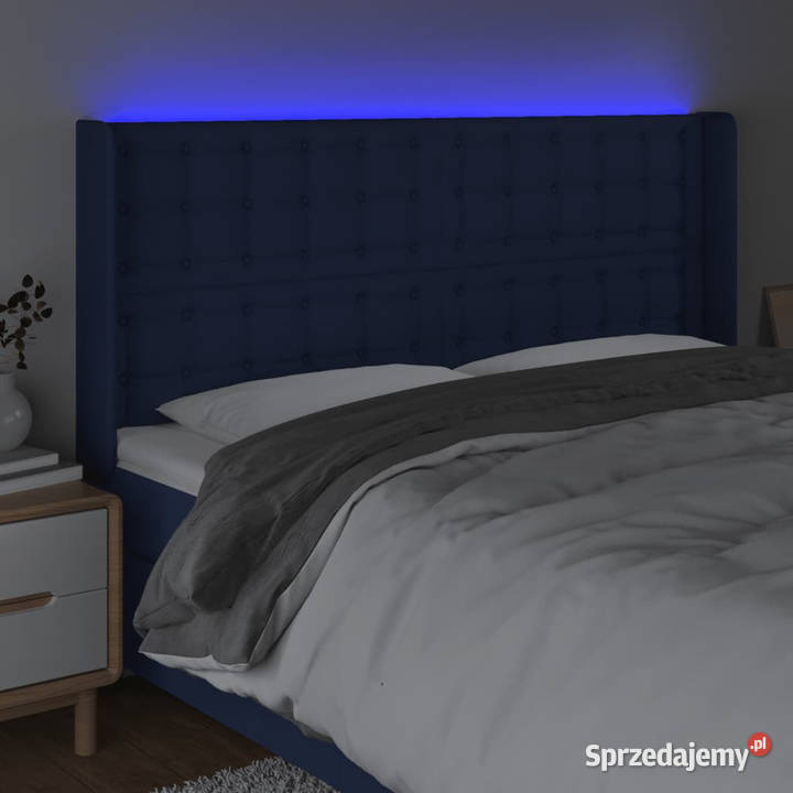 Zagłówek do łóżka z LED niebieski 163x16x118128 Warszawa sprzedam