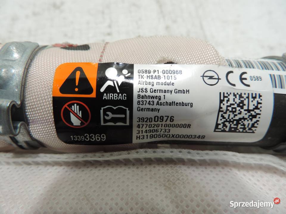 KURTYNA AIRBAG PRAWA OPEL INSIGNIA B HB 39200976