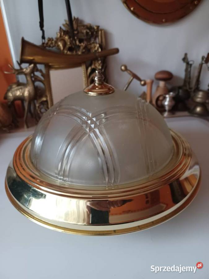 Piękna lampa sufitowa plafon metal szkło Poznań