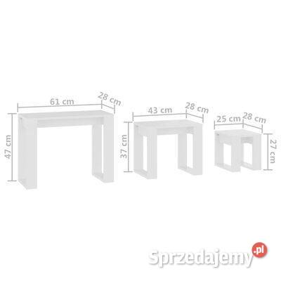 vidaXL Stoliki wsuwane pod siebie 3 materiał