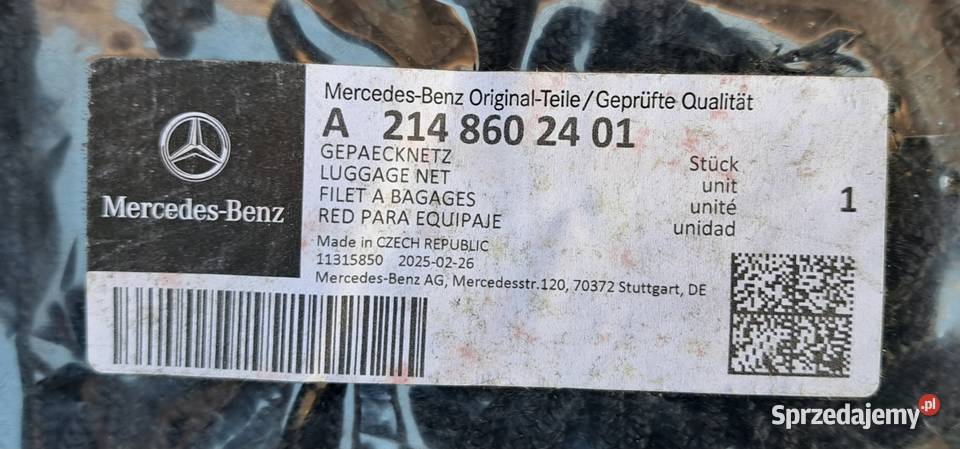 Oryginalna Siatka Bagażnika Mercedes Klasa E Motoryzacja Mielęcin sprzedam