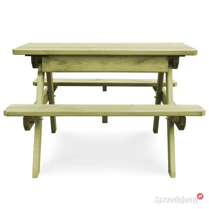 vidaXL Stół piknikowy z ławkami dzieci 90x90x58