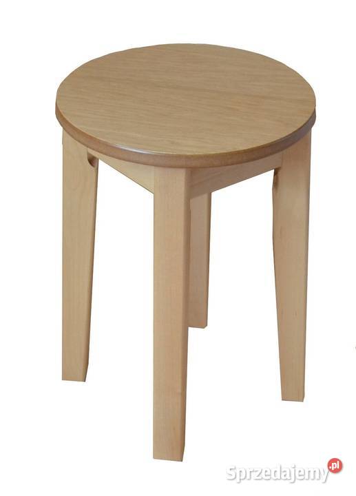 TABORET OKRĄGŁY TAPICEROWANY TWARDY DREWNIANY Stoły, krzesła, biurka Tołkiny sprzedam