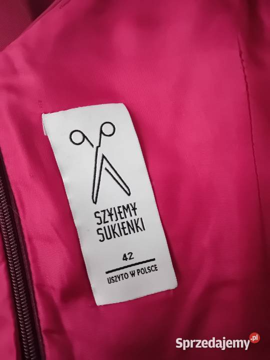 Bordowa Elegancka sukienka wizytowa Na różne Warszawa