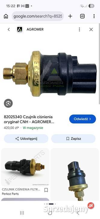 Czujnik ciśnienia 82025340 osobowe