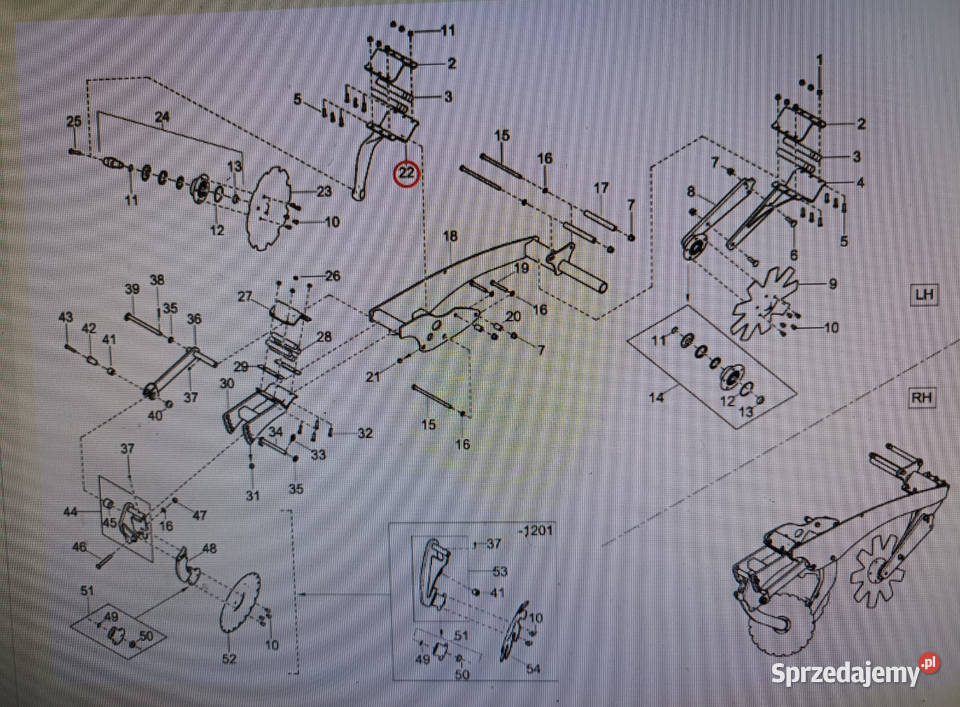 Słupica grządziel Vaderstad Carrier 425 do 1225