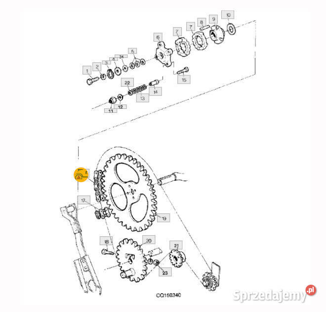 DQ11204 ŁAŃCUCH NAPĘDU WYTRZĄSACZY JOHN DEERE