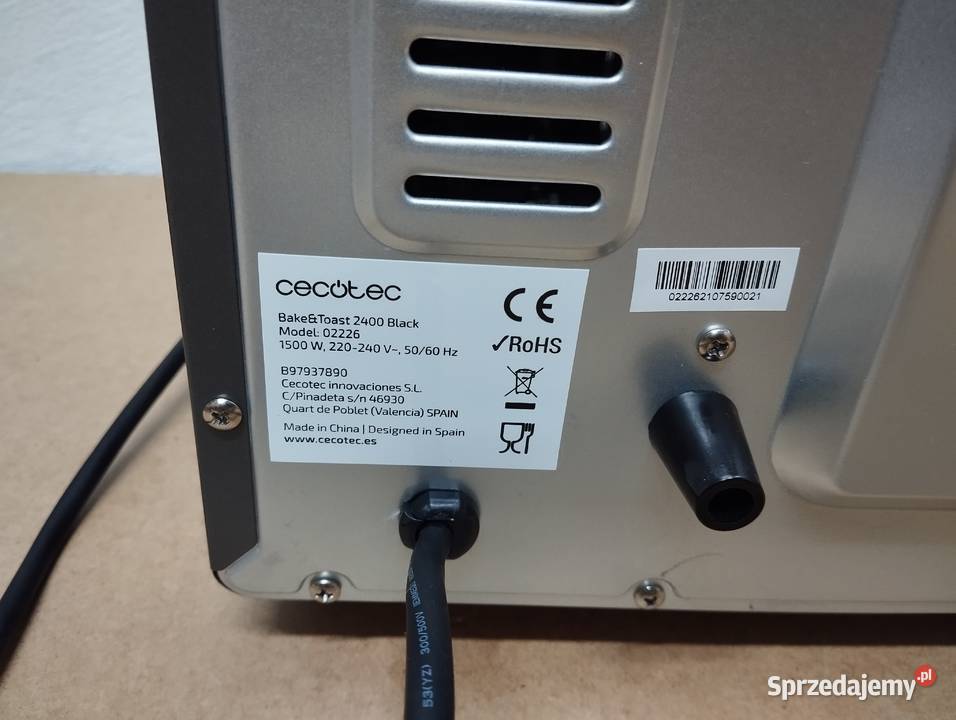 Piekarnik elektryczny Cecotec 24L 1500W Łask