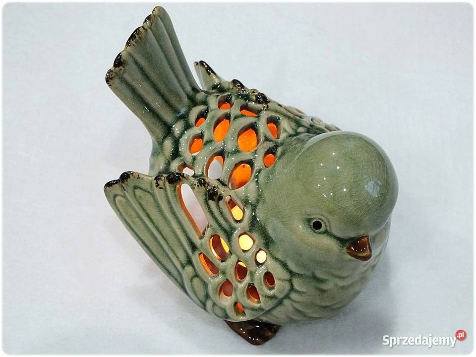 Stary Świecznik Ceramiczny Ażurowy Figurka Żary