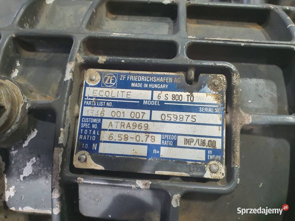 Skrzynia Biegów ZF 6 S 800 TO MAN TGL opolskie Rzędowice