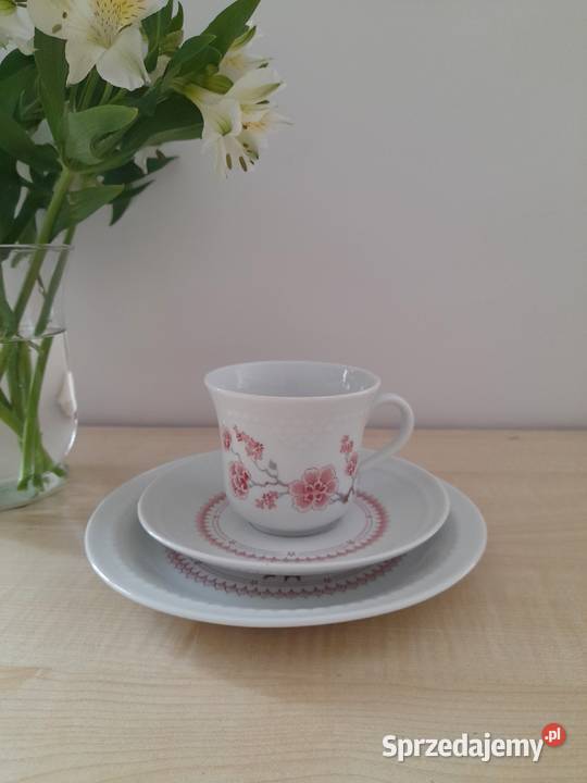 Kolekcjonerskie porcelanowe trio CP DDR dolnośląskie Bogatynia