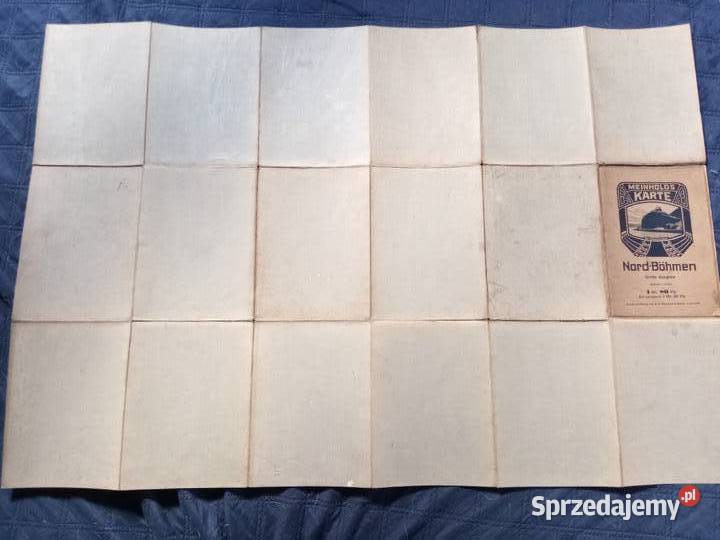 Stara mapa na płótnie Północnych Czech wydanie Antykwariat dolnośląskie