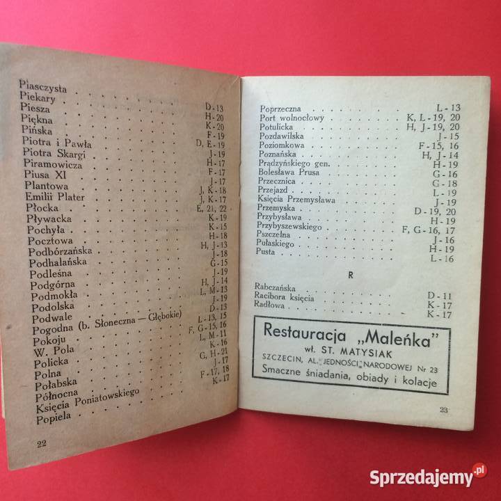 1646 Skorowidz Ulic Szczecina zachodniopomorskie Szczecin