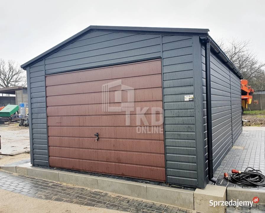Garaż Blaszany 4x6 Brama uchylna Rynny Antracyt 408zł/m2 Kłodzko
