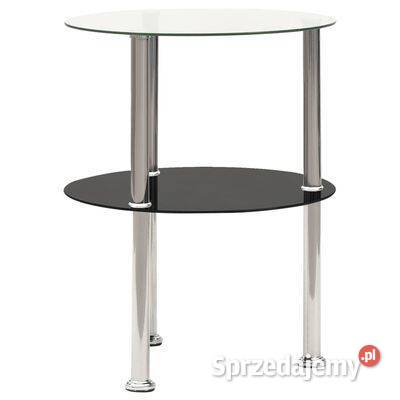 vidaXL 2poziomowy stolik 38 przezroczysteczarne