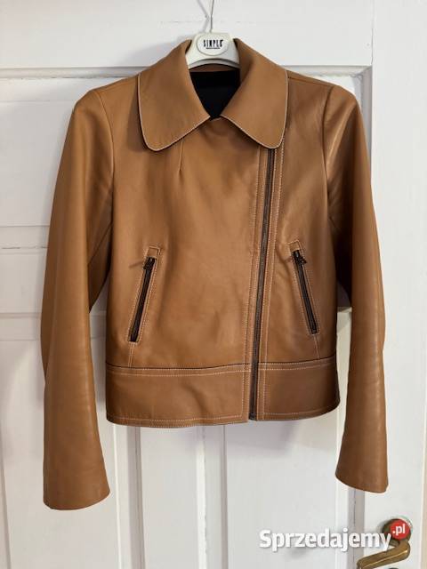 Massimo Dutti kurtka skórzana damskXS camel brąz Częstochowa