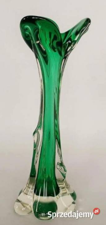 MURANOszmaragdowy wazon z weneckiego szkła Pabianice sprzedam