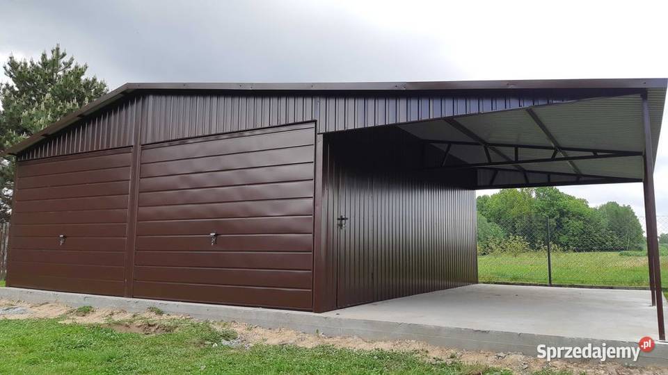 Garaż Blaszany 6x6 z dodatkowym zadaszeniem Miastko sprzedam