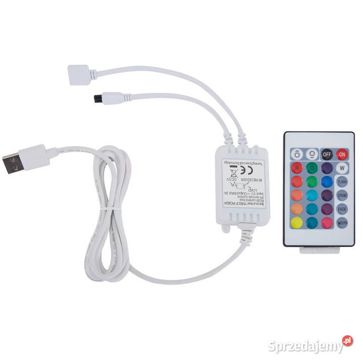 Rama łóżka z LED biała sztuczna skóra 120 x 200 Warszawa