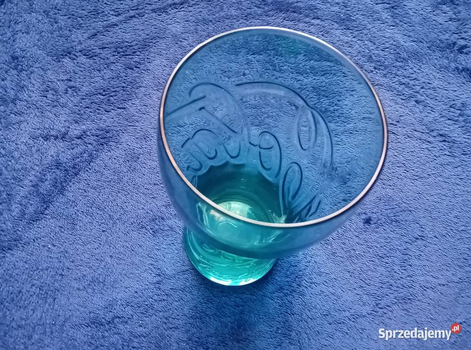 Turkusowa kolekcjonerska szklanka Coca Cola 025 Koźminek