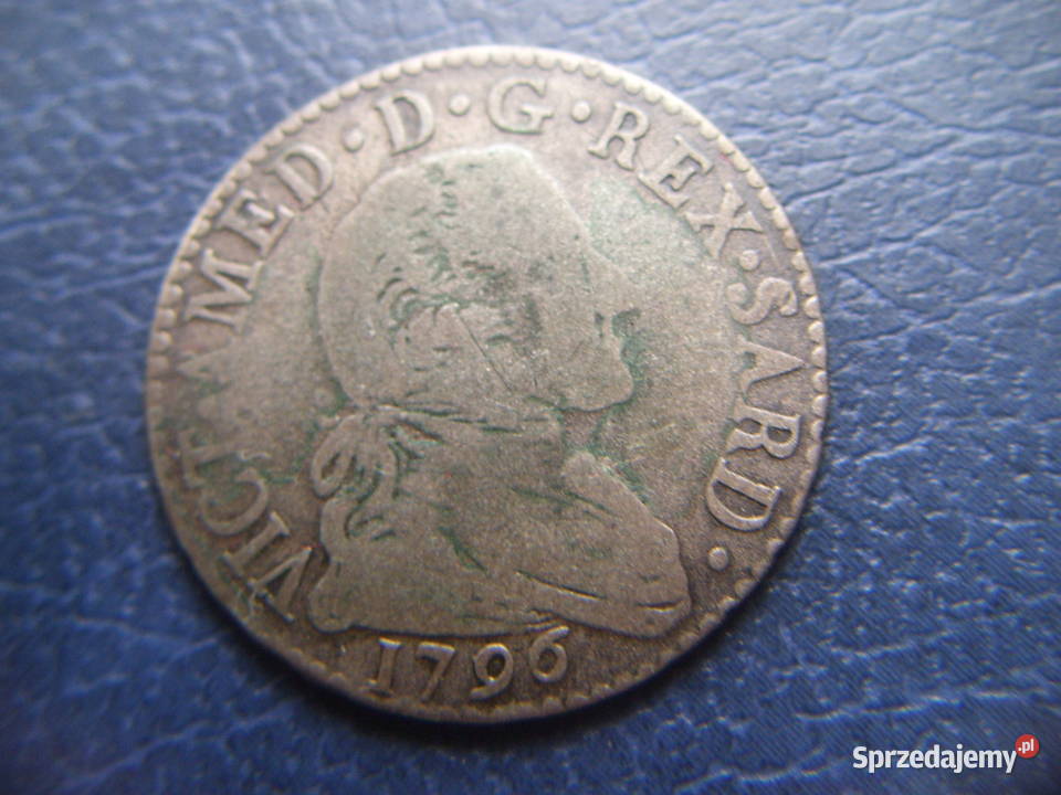 Stare monety 20 soldi 1796 Sabaudia srebro