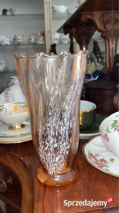 Wazon rozalinowe szkło pomorskie Gdańsk