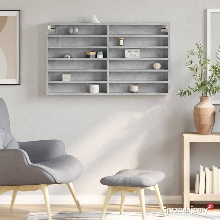 Witryna szarość betonu 100x85x58 materiał Warszawa